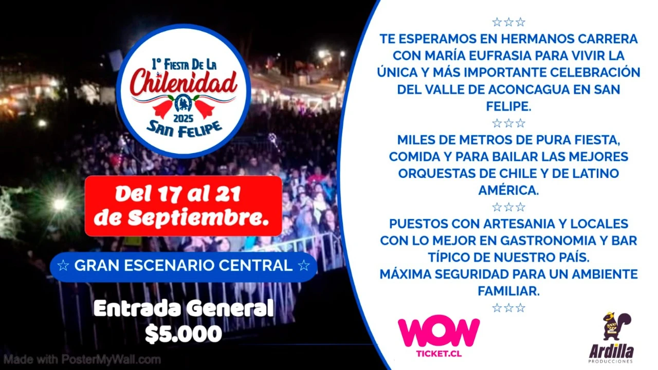 Fiesta de la Chilenidad San Felipe 18, 19, 20 y 21 de septiembre